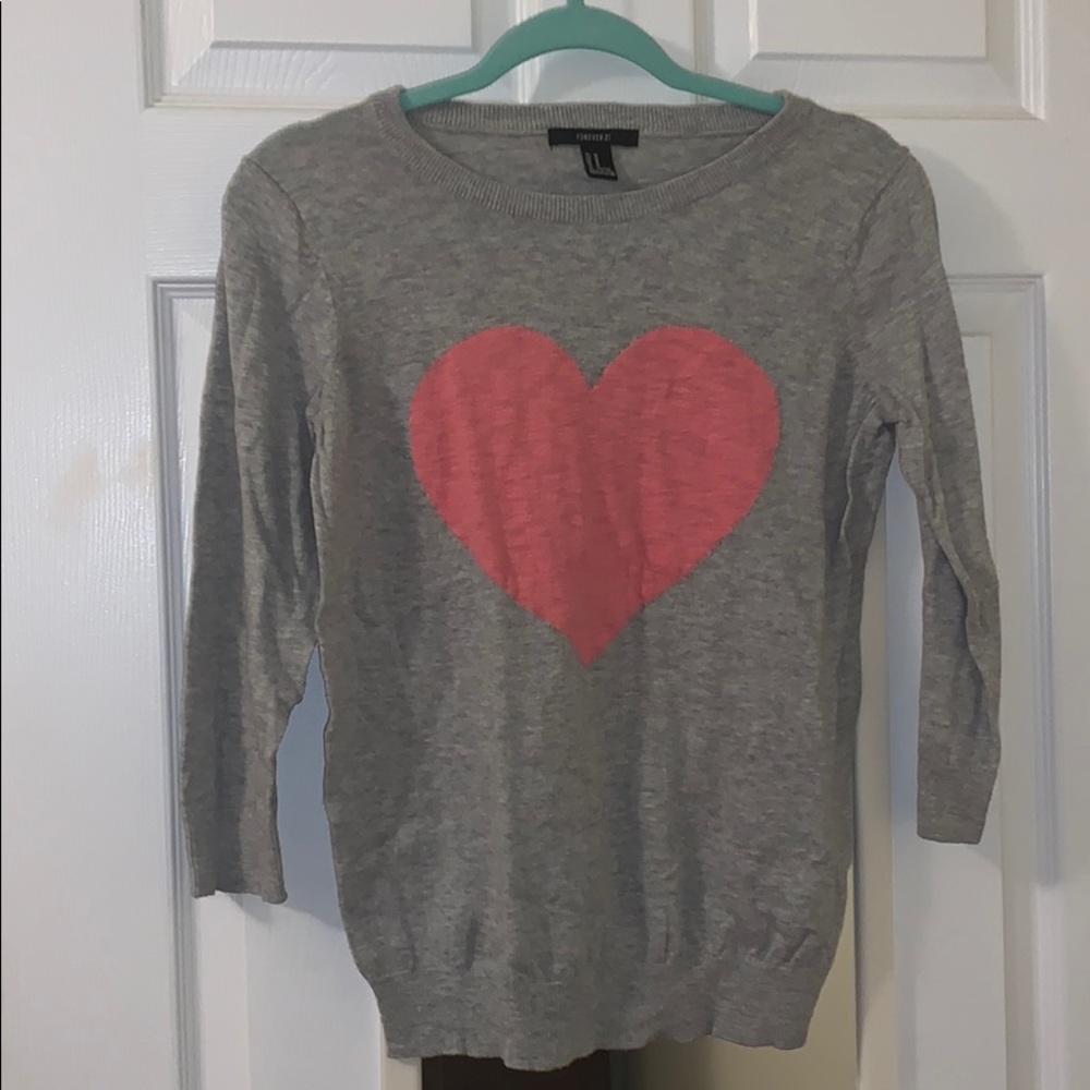light sweater with heart design